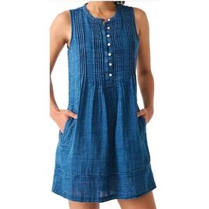 Faherty Women's Isha 100% Linen Mini Dress from Rent the Runway - Indigo - XL
